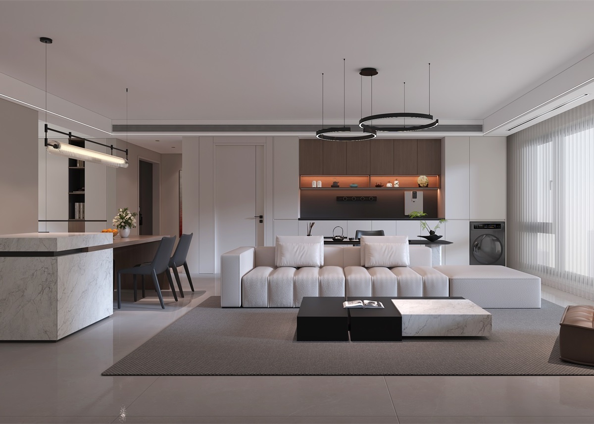 中恒央御143㎡ | 大橫廳+客餐一體+開放書房，他家這通透感絕了！